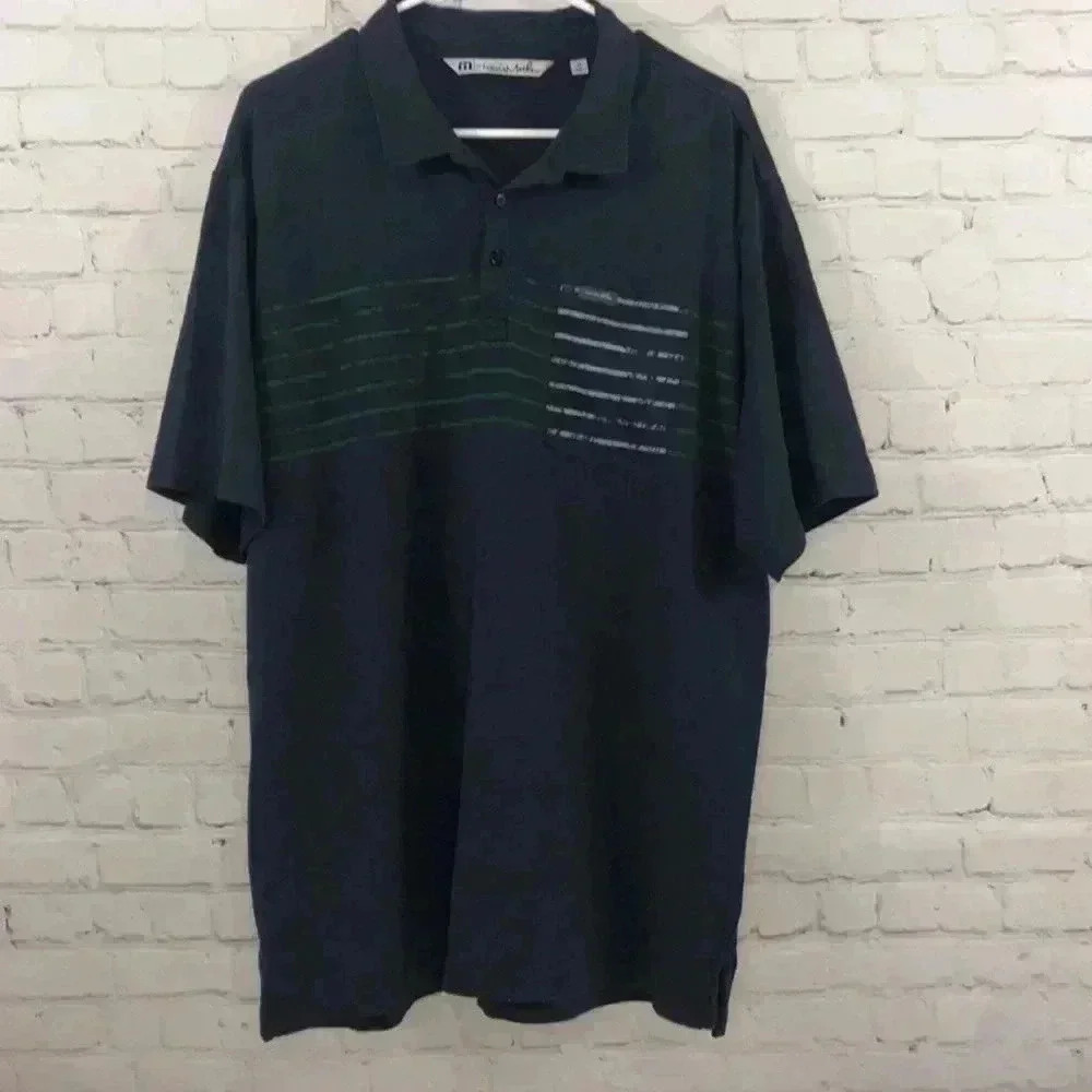 Travis Mathew mens Blue Stripe Golf Polo X-Large